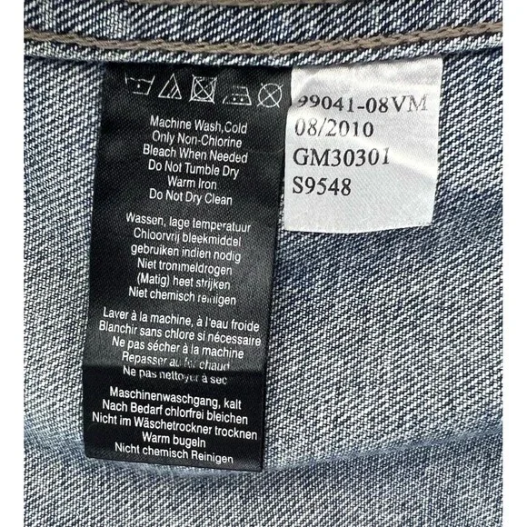 Harley Davidson Motorcycles Embroidered Patch Denim Vest Jacket Blue Mens XL - Picture 10 of 10